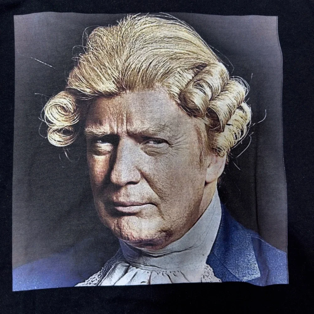 Next Level Donald Trump Colonial Wig‎ Parody Graphic T-Shirt Black Mens Large
